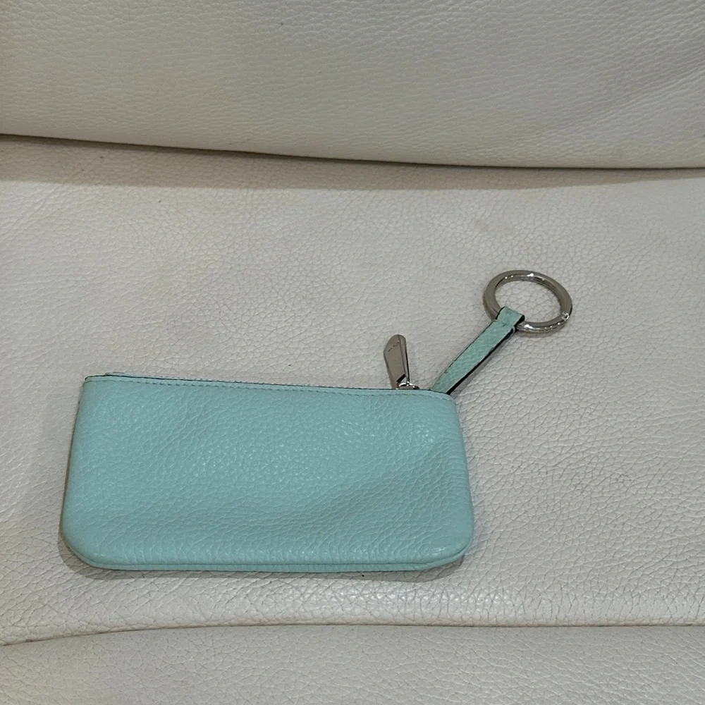 Salvatore Ferragamo Gancini With Key Ring Elegant Light Blue Leather Key Holder
